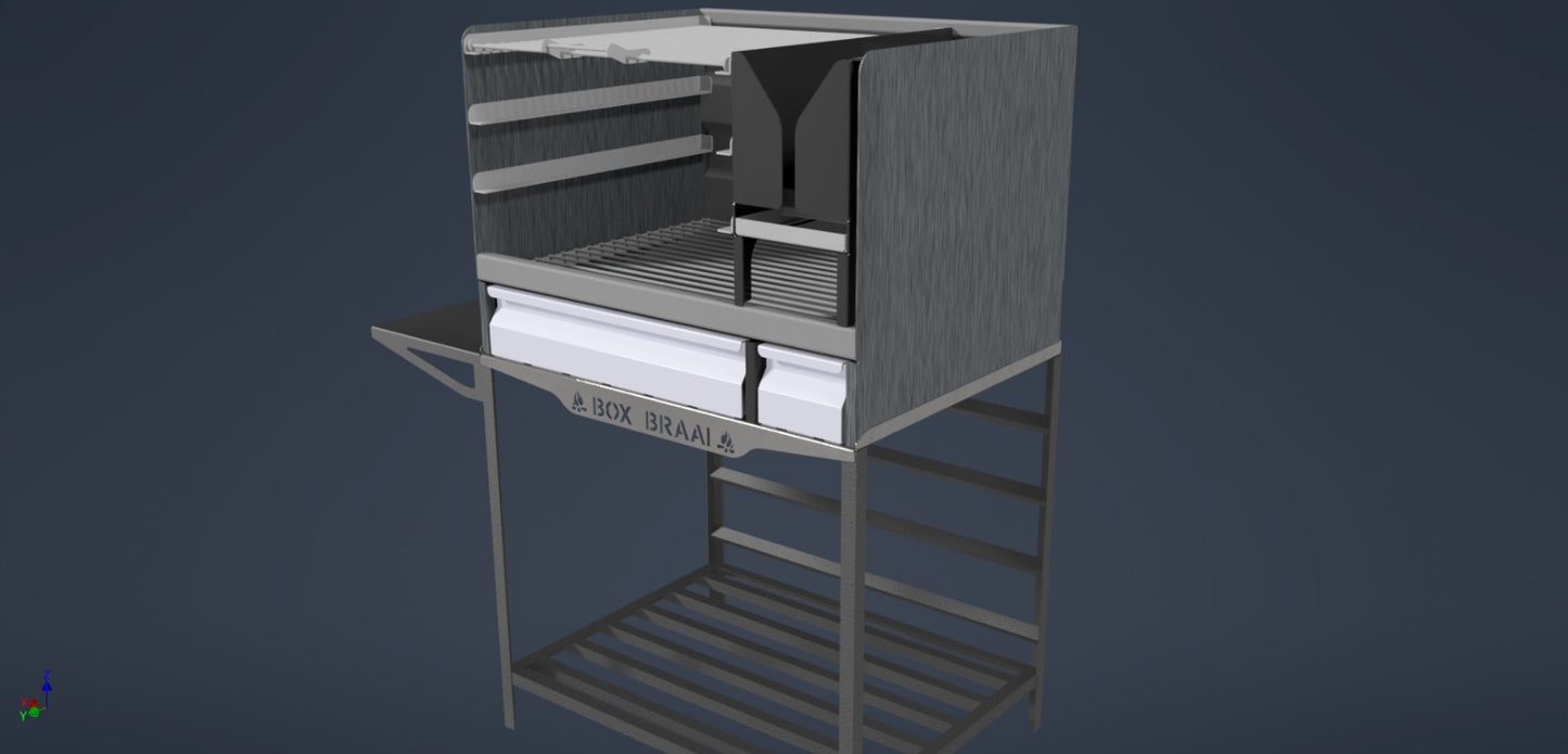 Fabbed box braai design right side view