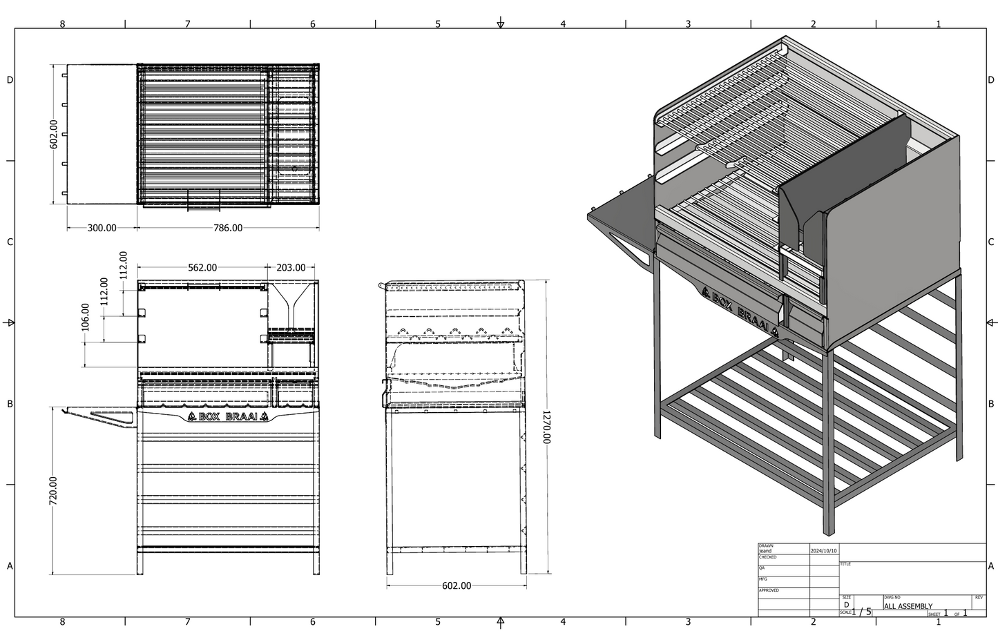 Fabbed box braai sizes